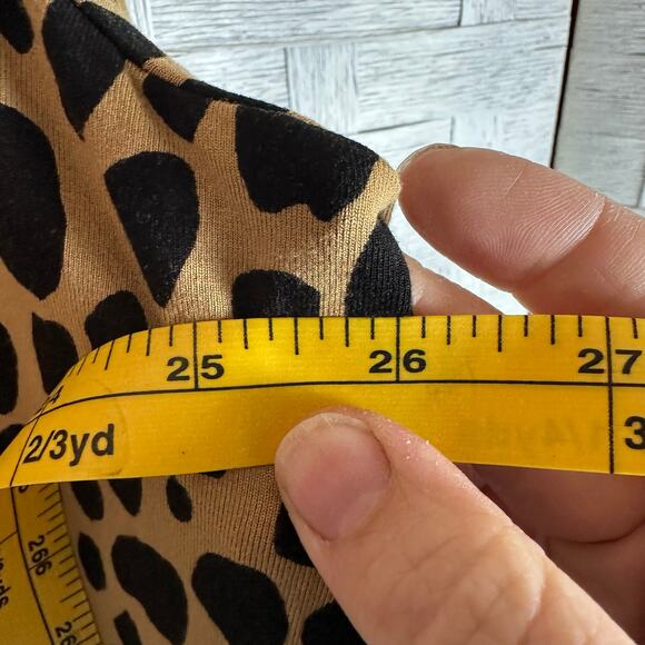 Chico’s Animal print blouse turtleneck gathered sides 3/4 sleeve - Picture 13 of 14